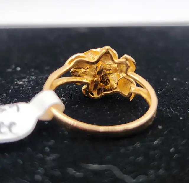 22k Yellow Gold 4gr Flower Ring - Photo 4
