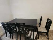 Dining Room Table with 6 chairs and 2 table extensions