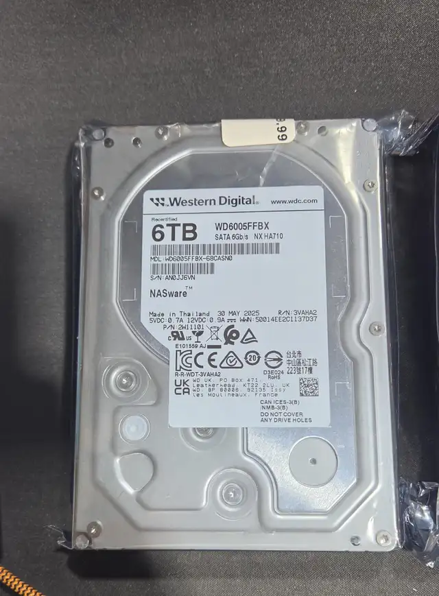 WESTERN DIGITAL 6TB HDD (WD6005FFBX – NASWARE