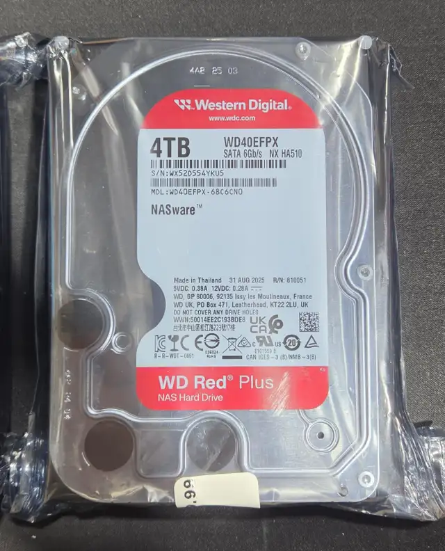 WESTERN DIGITAL WD RED PLUS 4TB HDD (WD40EFPX) for server