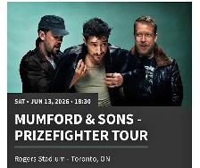 Mumford and Sons Prizefighter Tour - Rogers Stadium