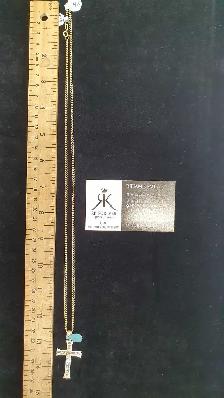 14k yellow gold cuban & cross #373_17 - Photo 7