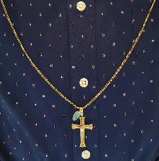 14k yellow gold cuban & cross #373_17 - Photo 8