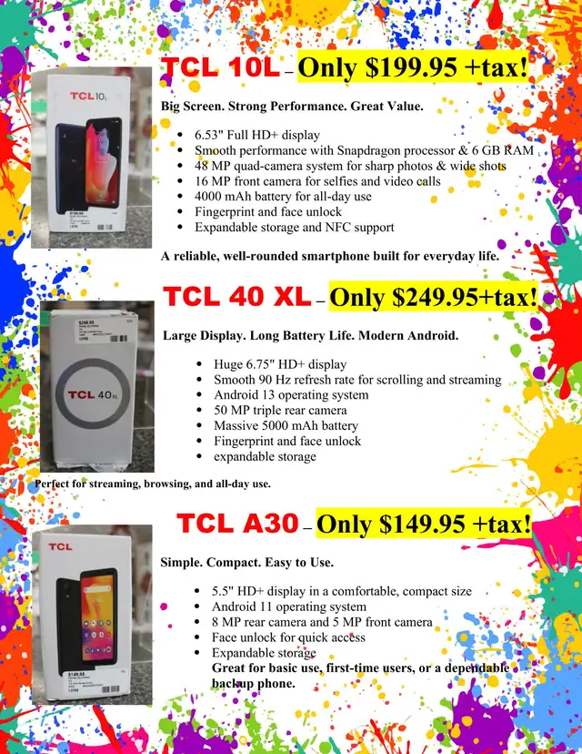 Quality, budget friendly TCL cell phones at First Stop Swap Shop - Photo 7