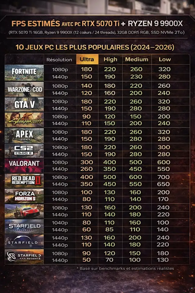 PC GAMING NEUF Ryzen 9 9900X RTX 5070Ti 16GB 32GB DDR5 2TB NVMe - Photo 2