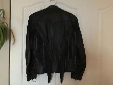 Manteau de moto Belfast en cuir avec franges