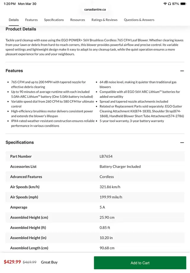 Ego Handheld Blower - Photo 9