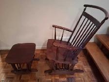 rocking chair and foot stool