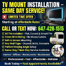 FLUSH TV MOUNTING | Stop Settling for Clutter | 647-428-1515