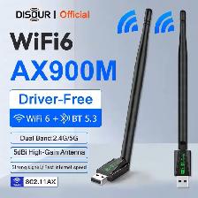 900mbps USB WiFi 6 Network Card  Bluetooth 5.4 2.4G/5Ghz Dual Ba