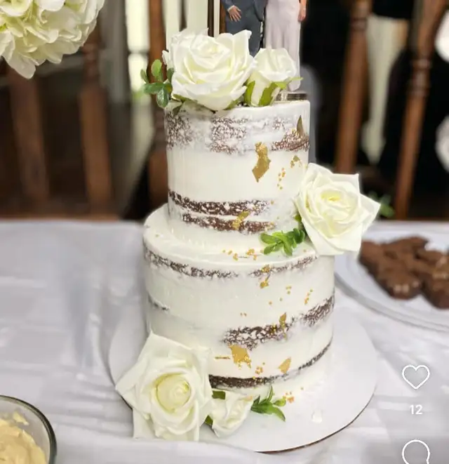 Seminaked cake white wedding cakes GTA