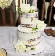 Seminaked cake white wedding cakes GTA