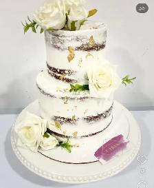 Seminaked cake white wedding cakes GTA - Photo 2