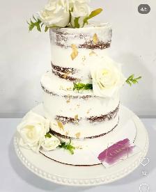 Seminaked cake white wedding cakes GTA - Photo 4