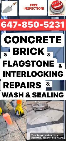 FREE MASON HANDYMAN - Flagstone Interlock Masonry Concrete SEAL - Photo 9