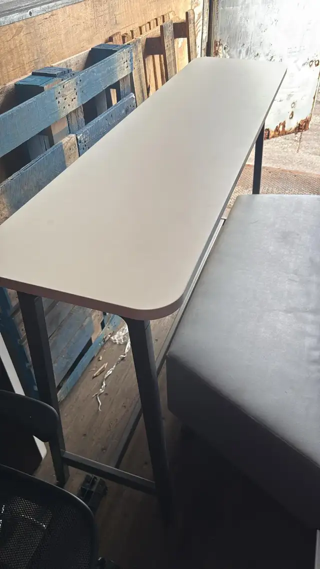 Bar Height Table – 72" x 18" | Modern Workspace Table | $150