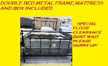 DOUBLE SIZE BED METAL FRAME WITH MATTRESS AND BOX INCLUDED WOW..