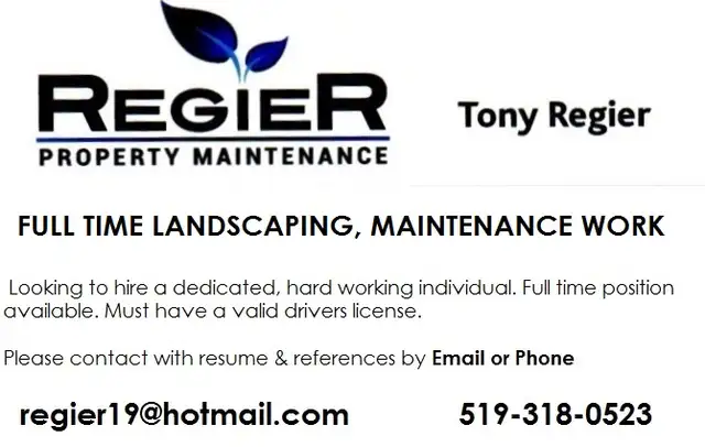 LANDSCAPING - LOOKING TO HIRE