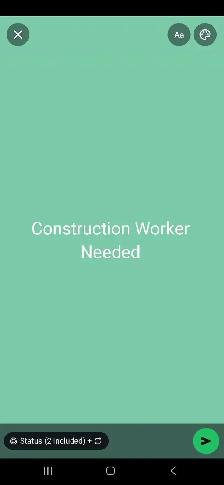 Construction Worker Needed