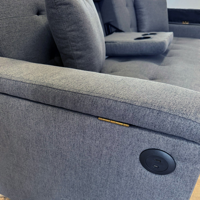 New Sleek Sectional Sleeper Sofa With Smart Storage Grand Sale - Photo 4