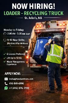Loader – Recycling Truck | St. John's, New Brunswick
