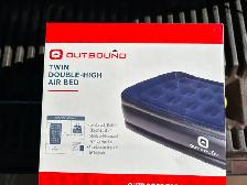 Outbound Twin Double-High Inflatable Air Mattress with Built-In