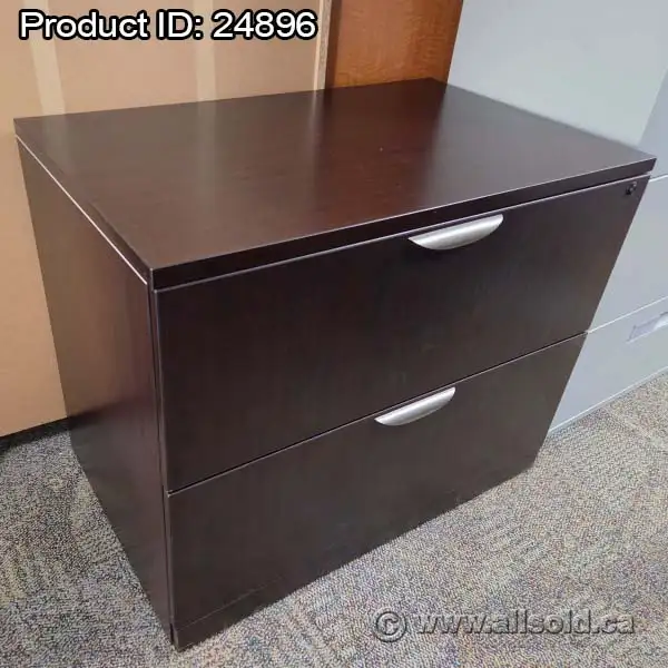 Espresso 2 Drawer Wood Lateral File Cabinet