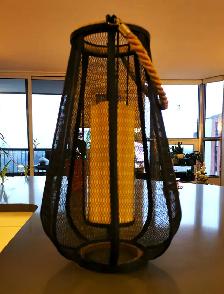 9"Black Metal Mesh Cage Style Decorative Lantern - Photo 3