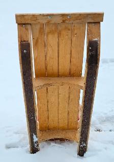 Kids Snow Sleigh Sled - Wood/Iron - Photo 4