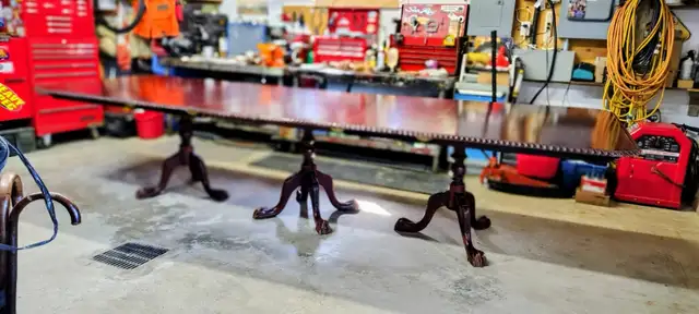 EXQUISE&RARE12PIEDSX42''AVEC3PIEDESTAUX TABLE ACAJOU CHIPPENDALE - Photo 3