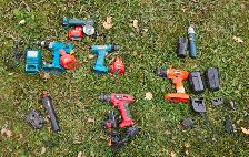 Battery Drills and Flashlight