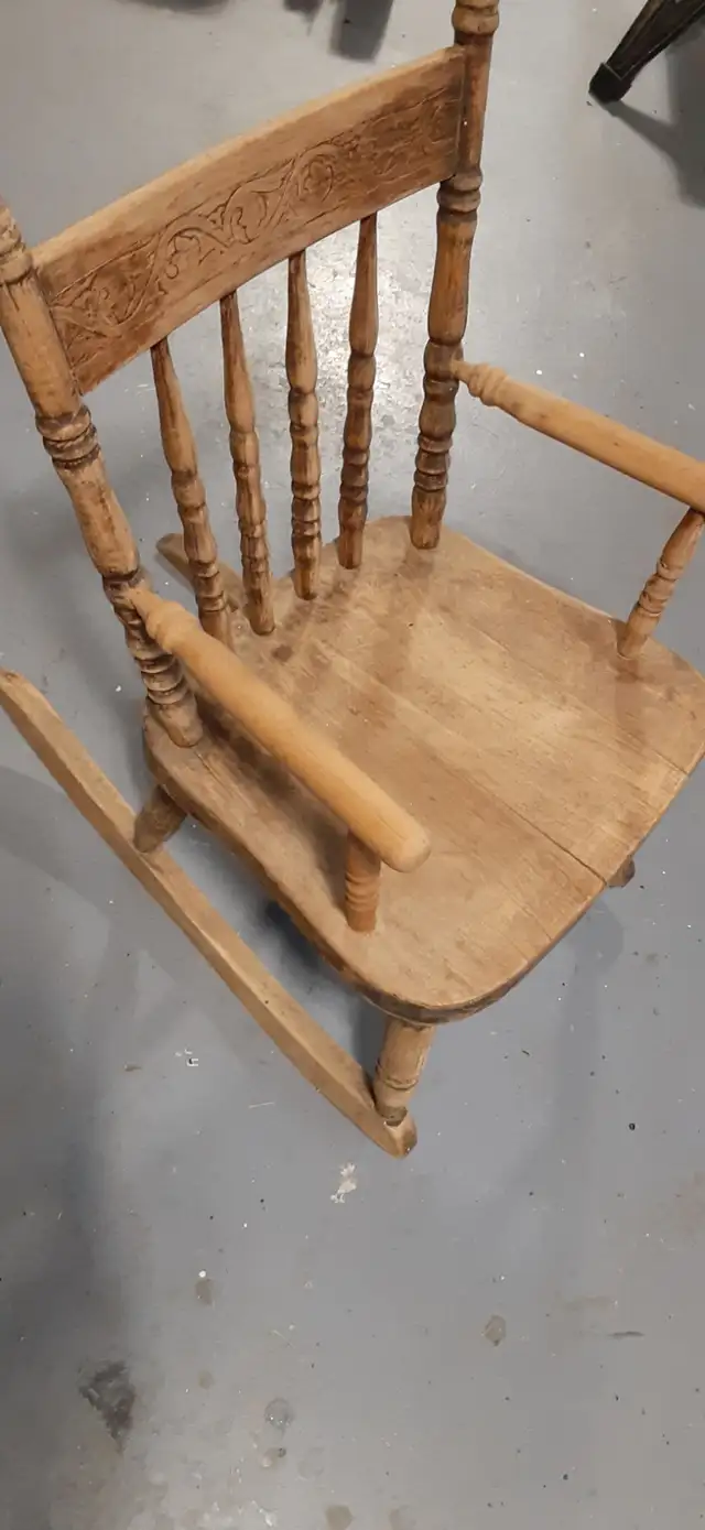 Child's solid hard wood rocker or Doll's rocker
