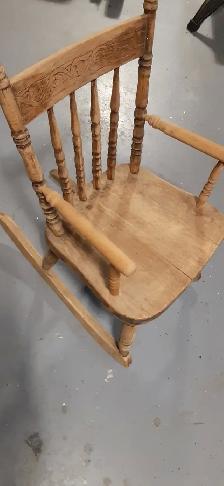 Child's solid hard wood rocker or Doll's rocker