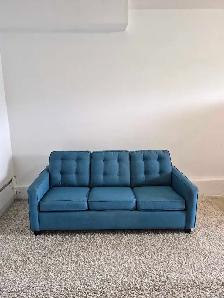FREE DELIVERY Beautiful Blue 3 Seater Pullout Sofabed Sofa/Couch - Photo 2