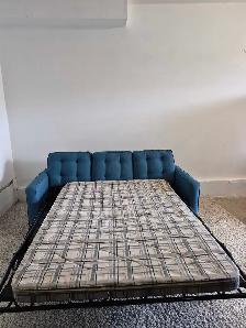 FREE DELIVERY Beautiful Blue 3 Seater Pullout Sofabed Sofa/Couch - Photo 6
