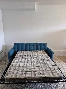 FREE DELIVERY Beautiful Blue 3 Seater Pullout Sofabed Sofa/Couch - Photo 7