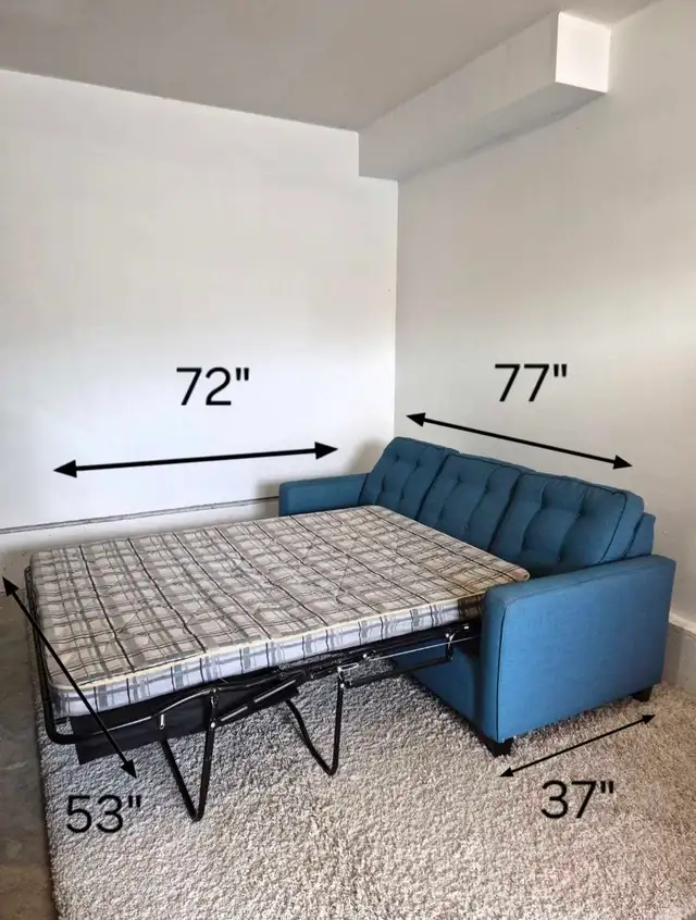 FREE DELIVERY Beautiful Blue 3 Seater Pullout Sofabed Sofa/Couch - Photo 10