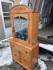 Free delivery Vintage antique Wooden Display Cabinet Glass Door - Photo 6
