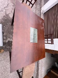 Free delivery used Dark Wood Dining Table Set with 4 Chairs - Photo 4