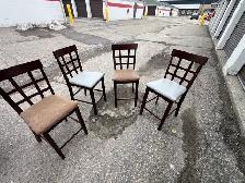 Free delivery used Dark Wood Dining Table Set with 4 Chairs - Photo 6