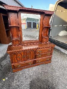 Free delivery used Vintage Wooden Dresser with Mirror