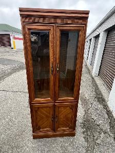 Free delivery used Wooden Display Cabinet with Glass Doors - Photo 2