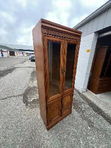 Free delivery used Wooden Display Cabinet with Glass Doors - Photo 4