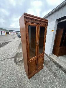 Free delivery used Wooden Display Cabinet with Glass Doors - Photo 5