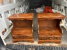 Free delivery used Pair of Wooden End Tables with Drawers
