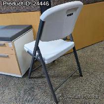Lifetime White & Grey Commercial Folding Chair (quantity avail.) - Photo 3