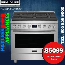 Frigidaire Professional PCFD3668AF 36' Dual Fuel Range Self Clea