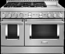 Kitchenaid Gas Range KFGC558JSS 48' Slide In Self Clean & Convec - Photo 2