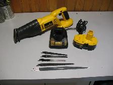 DeWalt 18 Volt Reciprocating Saw, Blades, Battery and Charger