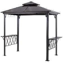 Outdoor Hardtop Grill Gazebo Cooking BBQ Canopy w/ 6 Hooks